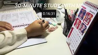 Day 24 Studying in 2026 📚 | 30-MINUTE STUDY WITH ME | pomodoro 25/5 with crackling fireplace sound