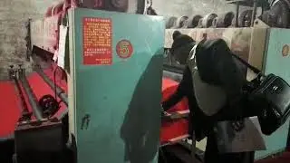 Two-color carpet needle punching production line