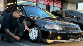Dropped my Si on new D2 Coilovers!! daily vlog!