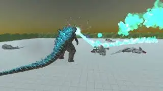 Mini Godzilla Vs 10 Dilophosaurus #arbsmobile #arbs Brutal Fight