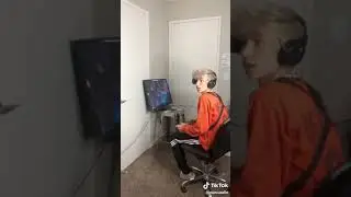 Girl broken computer playing fortnite