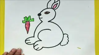 How To Draw Rabbit | Simple Drawing Rabbit Step By Step for Kids @adhiraskills