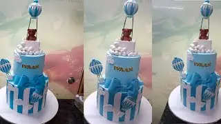 baby shower cake, (baby shower two tier cake design)( baby shower cake full recipe) baby shower cake