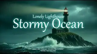 1 Hour Stormy Ocean Ambience at a Lonely Lighthouse 🌧️🌊 Rain & Waves for Sleep & Relaxation