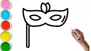 Cute little Masquerade Mask Drawing,Painting & Coloring and Toddlers_ Kids 