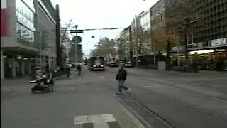 Impatient clown runs in front of bombardier Flexity Swift tram