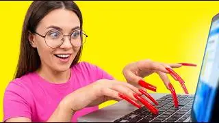 FUNNY GIRLS PROBLEMS WITH THE LONGEST NAILS EVER! || Manicure Hacks And Fails by 123 Go! Gold