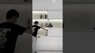 Cabinet sliding door invisible no lower rail sliding door hanging pulley accessories #shorts