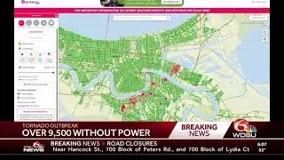 Power outage update after tornadoes