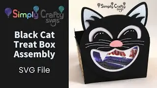 Black Cat Treat Box Assembly - Halloween SVG File