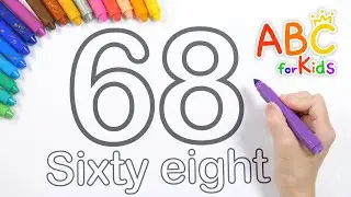 How many friends were on the train? | How to count, write, read number 68 | Numbers for preschoolers