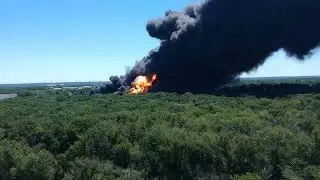 Drone Surveys Fire at Chemical Plant in Rockton, Illinois