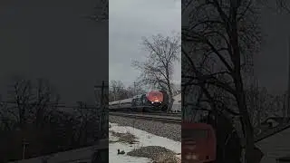 Amtrak 108 leads P064 at Fairport NY