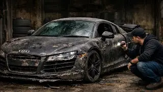 Car Restoration! 2010 black Audi R8 Full Restoration Fire→New #audi #restoration 