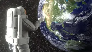 Blender Astronaut & Earth Loop Video Animation | Original Music