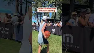 WNBA commissioner Cathy Engelbert shooting hoops. #wnba #cathyengelbert #basketball #commissioner