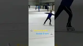 Forward inside double 3 turn #figureskating #iceskating #training