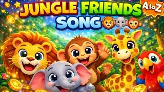 Jungle Friends Song 🦁🐘🐒 | Fun Animal Song for Kids | 3D Animation