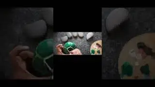Simple and easy tortoise rock painting #acrylicpaint  #shorts
