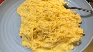 Creamy cheese chicken ramen noodles #mukbang 