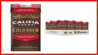 Great product -  Califia Farms - Pure Black Medium Roast Cold Brew Coffee, 32 Oz (Pack of 6), 100% A