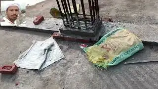 Column Starter Marking Layout in Ground Floor | building construction work