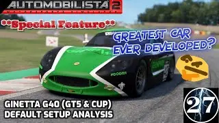 Automobilista 2 - Ginetta G40 - Default Setup Analysis - Donington Park GP