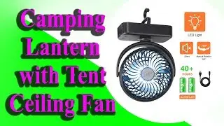 REENUO Portable LED Camping Lantern with Tent Ceiling Fan