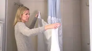 Hookless French Damask Shower Curtain with Built-in Liner on QVC