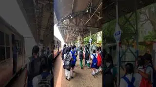 students are going to school by train
