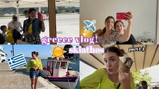 greece vlog PART 1: arriving in skiathos, exploring & beach day! 🤍