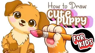 How to Draw A Cute Puppy 🐶🎨 | Easy for Kids