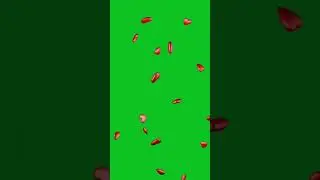 3d love heart falling on green screen no copyright video