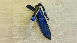 Нож  Заноза М390, KIRINITE Royal blue и FAT CARBON DARK MATTER GOLD