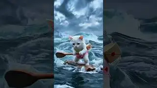 Epic Cat Family Adventure | Anthropomorphic Cats on a Stormy Sea Journey