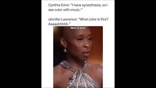 Jennifer Lawrence unintentionally roasting Cynthia Erivo #shortsfeed #funny #amazingmemes #interview