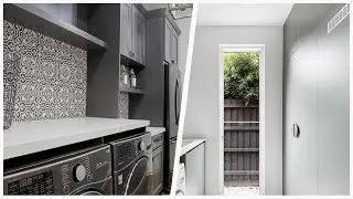 75 Laundry Room With Porcelain Backsplash And Subway Tile Backsplash Design Ideas You'll Love ♡