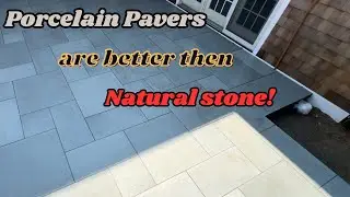 Pietra blue porcelain pavers.