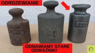 Odnawianie starych odważników do wagi, renowacja.