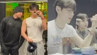 BTS Taehyung Workout and Eating with Jungkook, Chilling with Members on the LA Beach