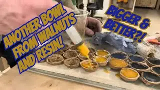 Making a Unique Wooden Bowl with Walnuts and Resin