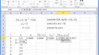 Implementing a 2nd order Runge-Kutta method in Excel