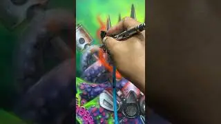 freehaand airbrush  #airbrush #airbrushing #octopus #short #trending #alloywheels