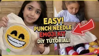 KREEDA Punch Needle Embroidery Kit Review & How to Use | Easy Emoji DIY Craft