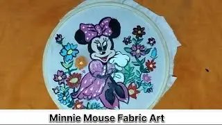 Hand-Painted Minnie Mouse and Flowers Hoop Art #disney  #painting