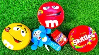 Satisfying ✨ASMR Unboxing| Unboxing Vibrant M&M's candy with Skittles and Slime ASMR
