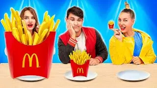 Groot, Medium En Klein Food Challenge! Reusachtig vs Klein Eten