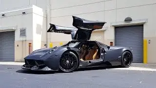 Pagani Huayra Nemesis Tempesta Package Matte Black Carbon BEAST Drive Revs at Pagani Miami