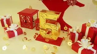 Ten second countdown video of three dimensional golden characters for Spring Festival and new year