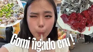Comi um monte de comidas diferentes ! Mercado de Gwangjang ✨